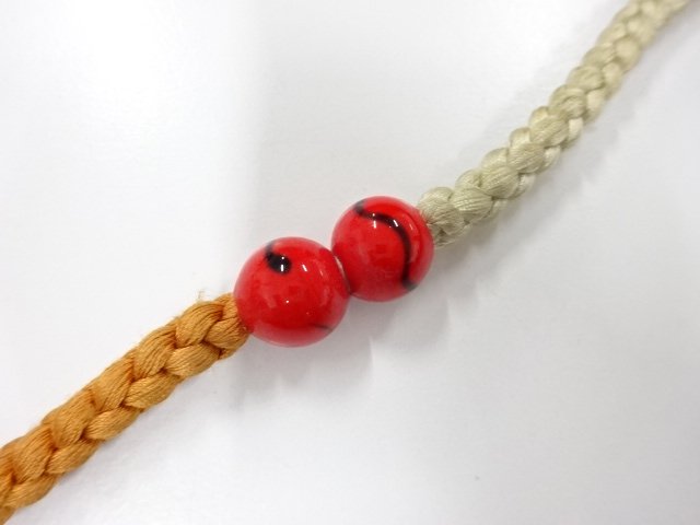 JAPANESE KIMONO / ANTIQUE ANTIQUE GLASS BEADS OBIDOME (SASH CLIP)